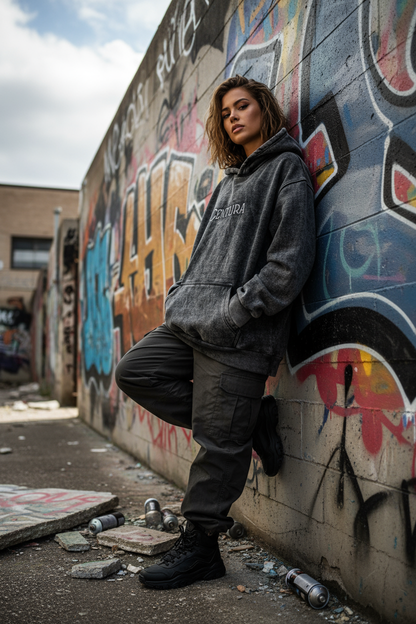 Charcoal Washed Oversized Hoodie
