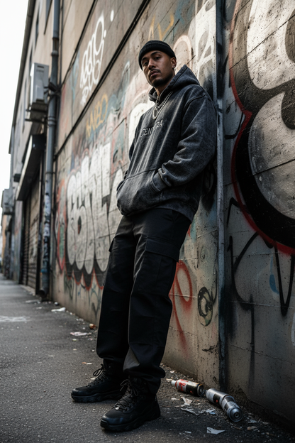 Charcoal Washed Oversized Hoodie